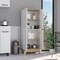 Tuhome Pamplona Double Kitchen Pantry, Double Door, Four Legs, Four Shelves, Light Oak/White ADB7160 - alternate 5